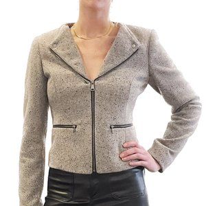 Mossimo Grey Wool Moto Blazer Short Blazer Jacket